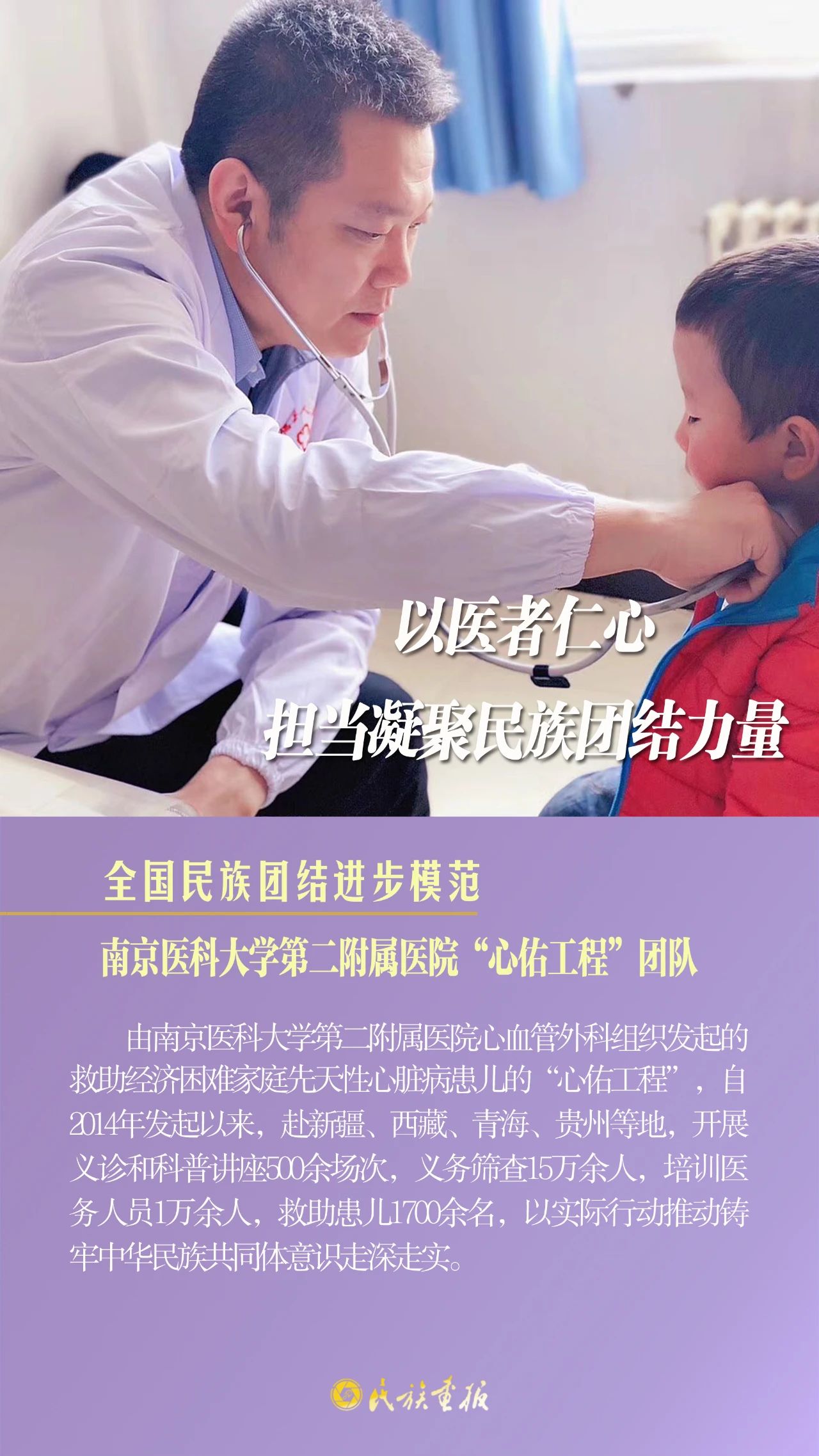 榜样的力量|南京医科大学第二附属医院“心佑工程”团队：以医者仁心的担当凝聚民族团结力量 同心筑梦 第1张